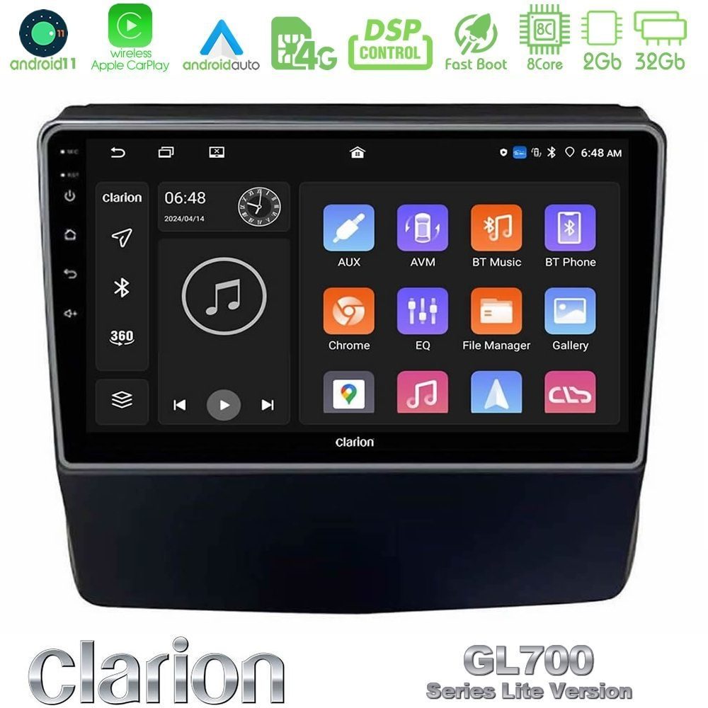 Clarion GL700 Lite Series 8Core Android11 2+32GB Subaru Forester/Impreza 2018-2021 Navigation Multimedia Tablet 9" Με Carplay & Android Auto