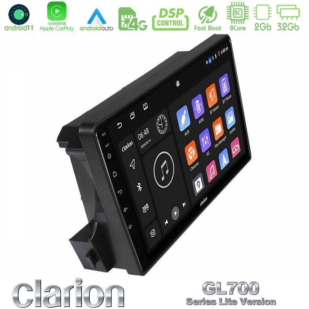 Clarion GL700 Lite Series 8Core Android11 2+32GB Ssangyong Actyon/Kyron 2005-2014 Navigation Multimedia Tablet 9" Με Carplay & Android Auto