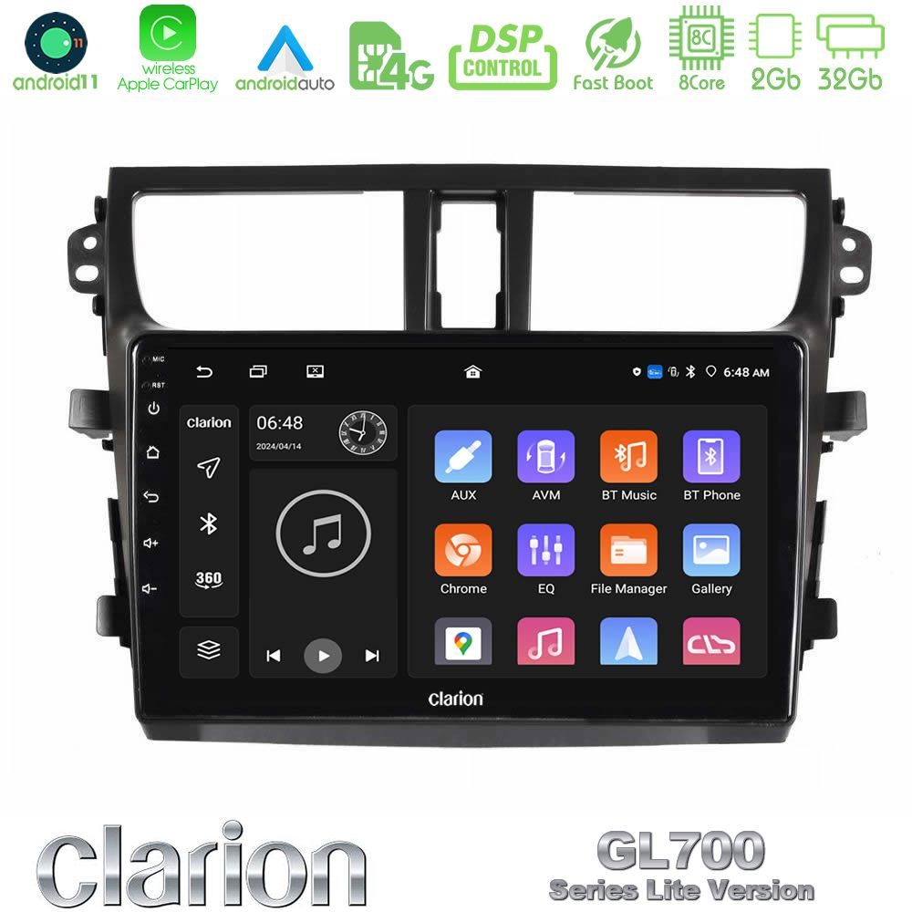 Clarion GL700 Lite Series Suzuki Celerio 2014-2020 8Core Android11 2+32GB Navigation Multimedia Tablet 9" Με Carplay & Android Auto Με Carplay & Android Auto