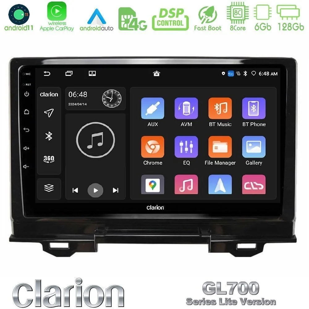 Clarion GL700 Lite Series 8Core Android11 6+128GB Honda HR-V 2021-> Navigation Multimedia Tablet 9" Με Carplay & Android Auto