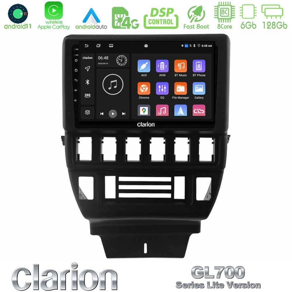 Clarion GL700 Lite Series 8Core Android11 6+128GB Lada Niva Navigation Multimedia Tablet 9" Με Carplay & Android Auto