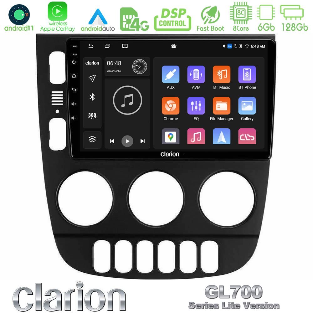 Clarion GL700 Lite Series 8Core Android11 6+128GB Mercedes ML Class 1998-2005 Navigation Multimedia Tablet 9" Με Carplay & Android Auto