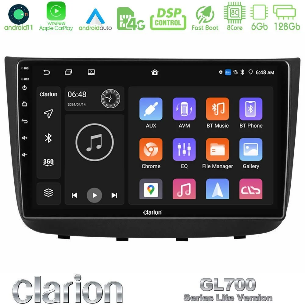 Clarion GL700 Lite Series Mercedes Vito/Viano 2003-2006 8Core Android11 6+128GB Navigation Multimedia Tablet 10" Με Carplay & Android Auto
