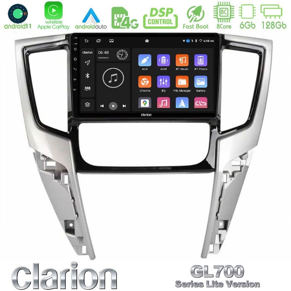 Clarion GL700 Lite Series 8Core Android11 6+128GB Mitsubishi L200 2019-2023 Navigation Multimedia Tablet 9" Με Carplay & Android Auto