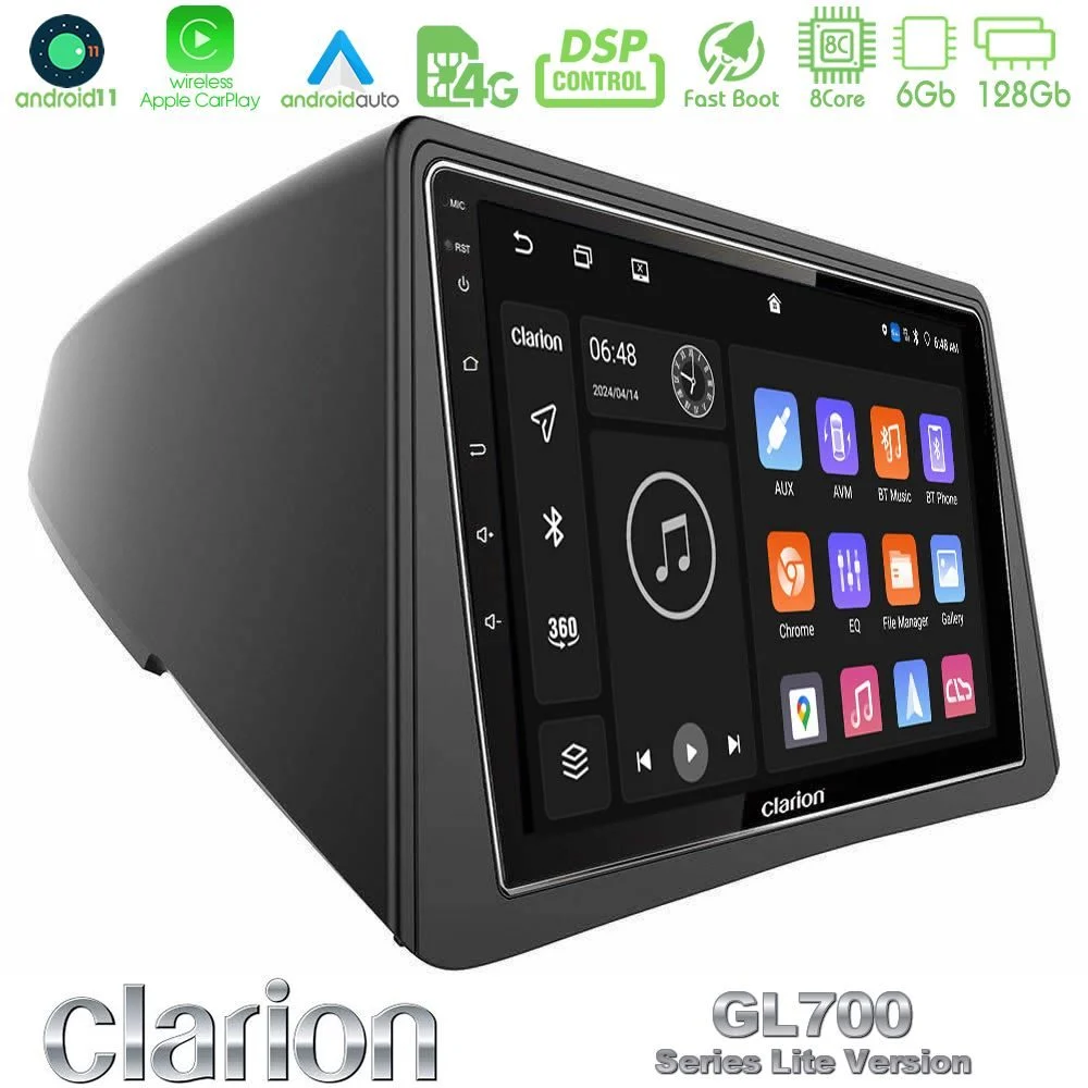 Clarion GL700 Lite Series 8Core Android11 6+128GB Opel Mokka Navigation Multimedia Tablet 9" Με Carplay & Android Auto