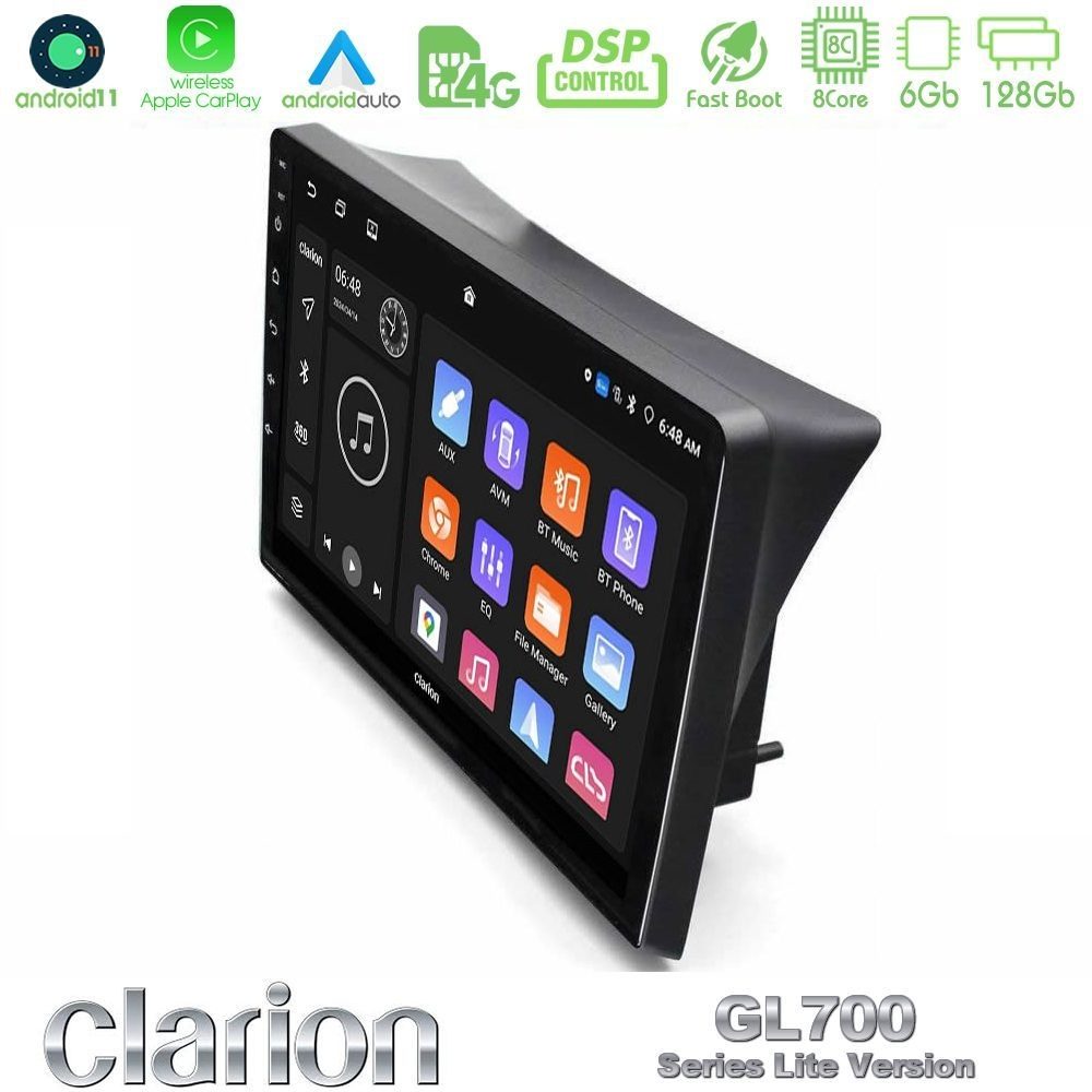 Clarion GL700 Lite Series 8Core Android11 6+128GB Opel Vivaro/Renault Trafic/Nissan Primastar Navigation Multimedia Tablet 10" Με Carplay & Android Auto