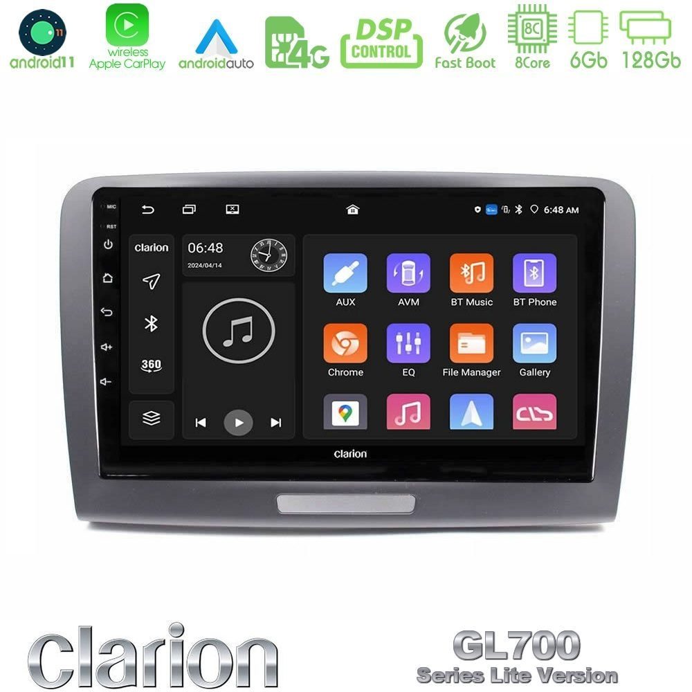 Clarion GL700 Lite Series 8Core Android11 6+128GB Skoda Superb 2008-2015 Navigation Multimedia Tablet 9" Με Carplay & Android Auto