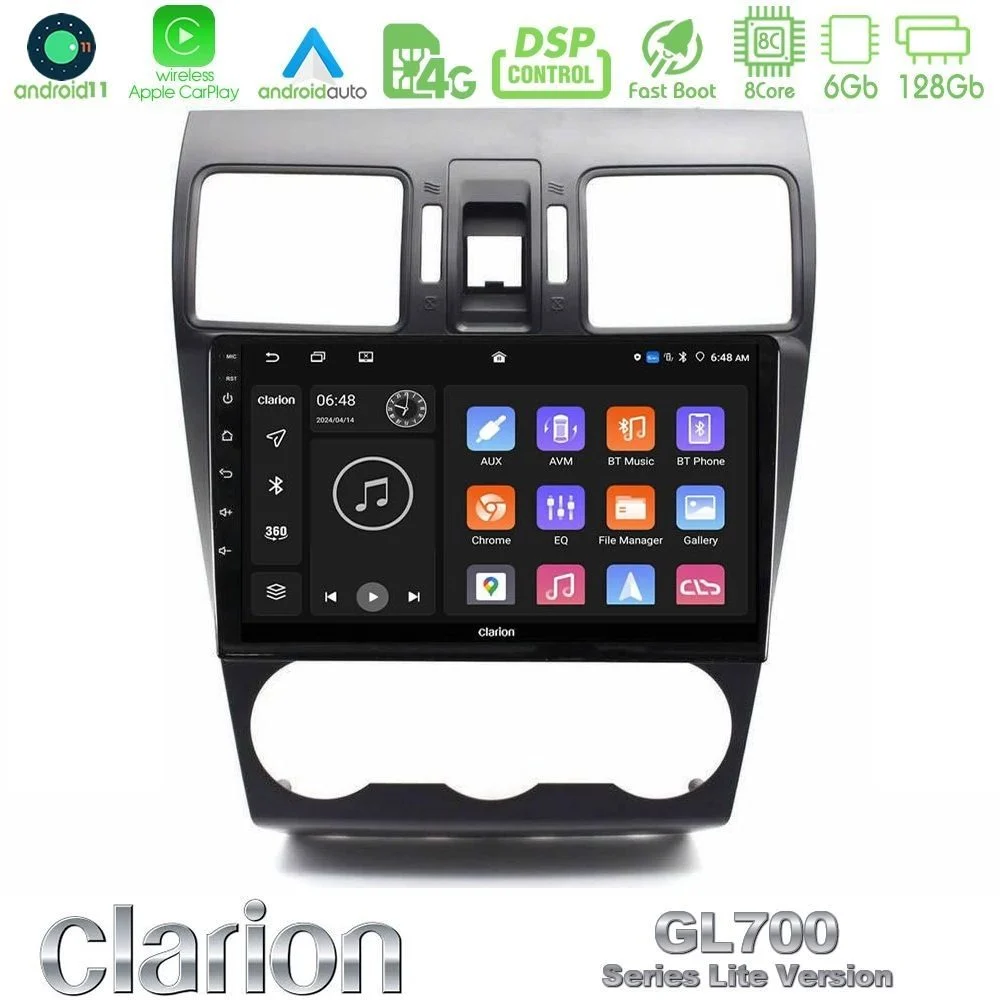 Clarion GL700 Lite Series 8Core Android11 6+128GB Subaru Forester 2015-2018 Navigation Multimedia Tablet 9" Με Carplay & Android Auto
