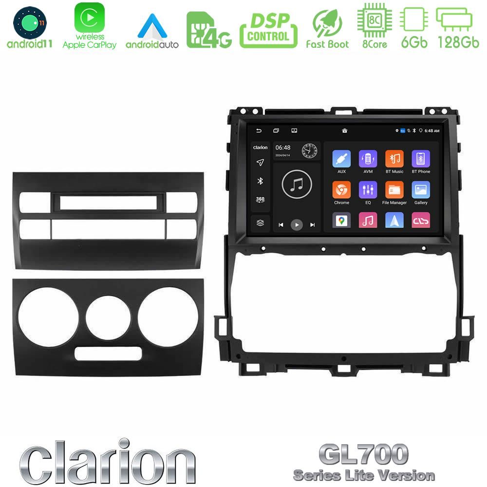 Clarion GL700 Lite Series 8Core Android11 6+128GB Toyota Land Cruiser J120 2002-2009 Navigation Multimedia Tablet 9" Με Carplay & Android Auto