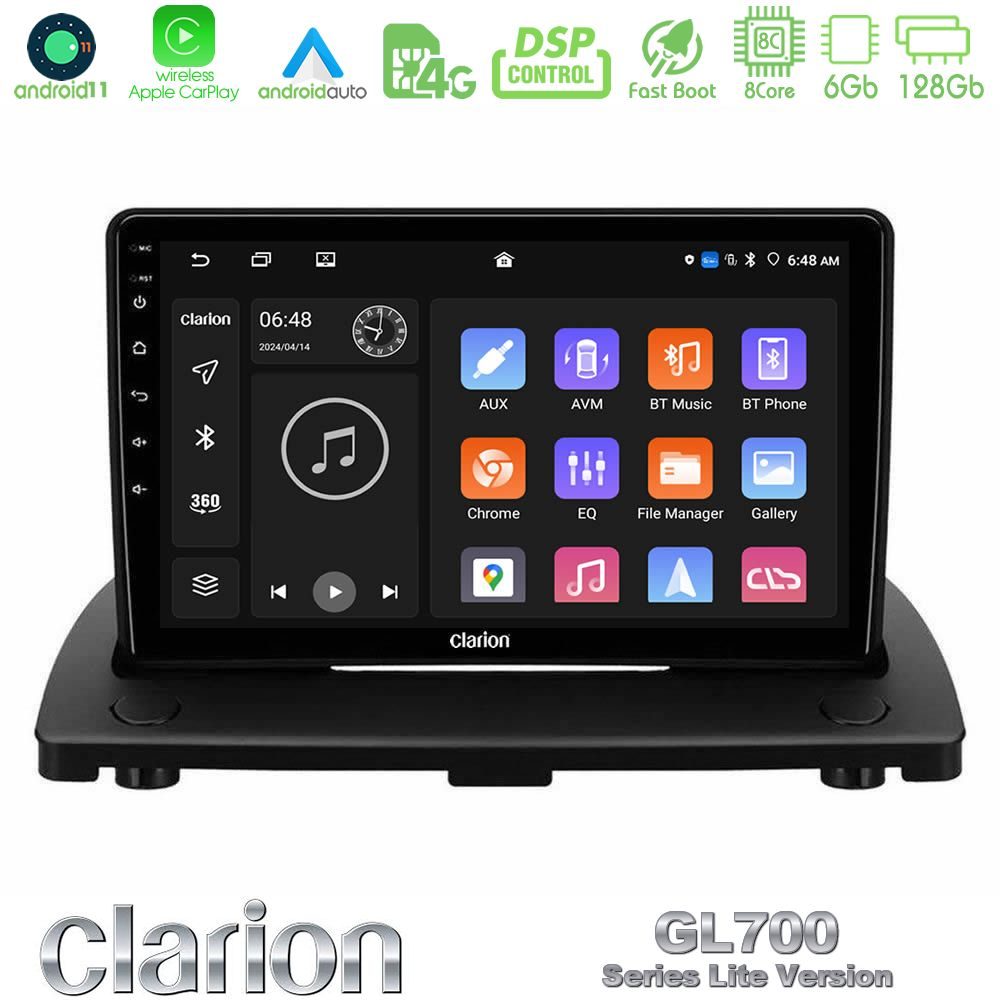 Clarion GL700 Lite Series 8Core Android11 6+128GB Volvo XC90 2006-2014 Navigation Multimedia Tablet 9" Με Carplay & Android Auto Clarion GL700 Lite Series 8Core Android11 6+128GB Volvo XC90 2006-2014 Navigation Multimedia Tablet 9" Με Carplay & Android Auto