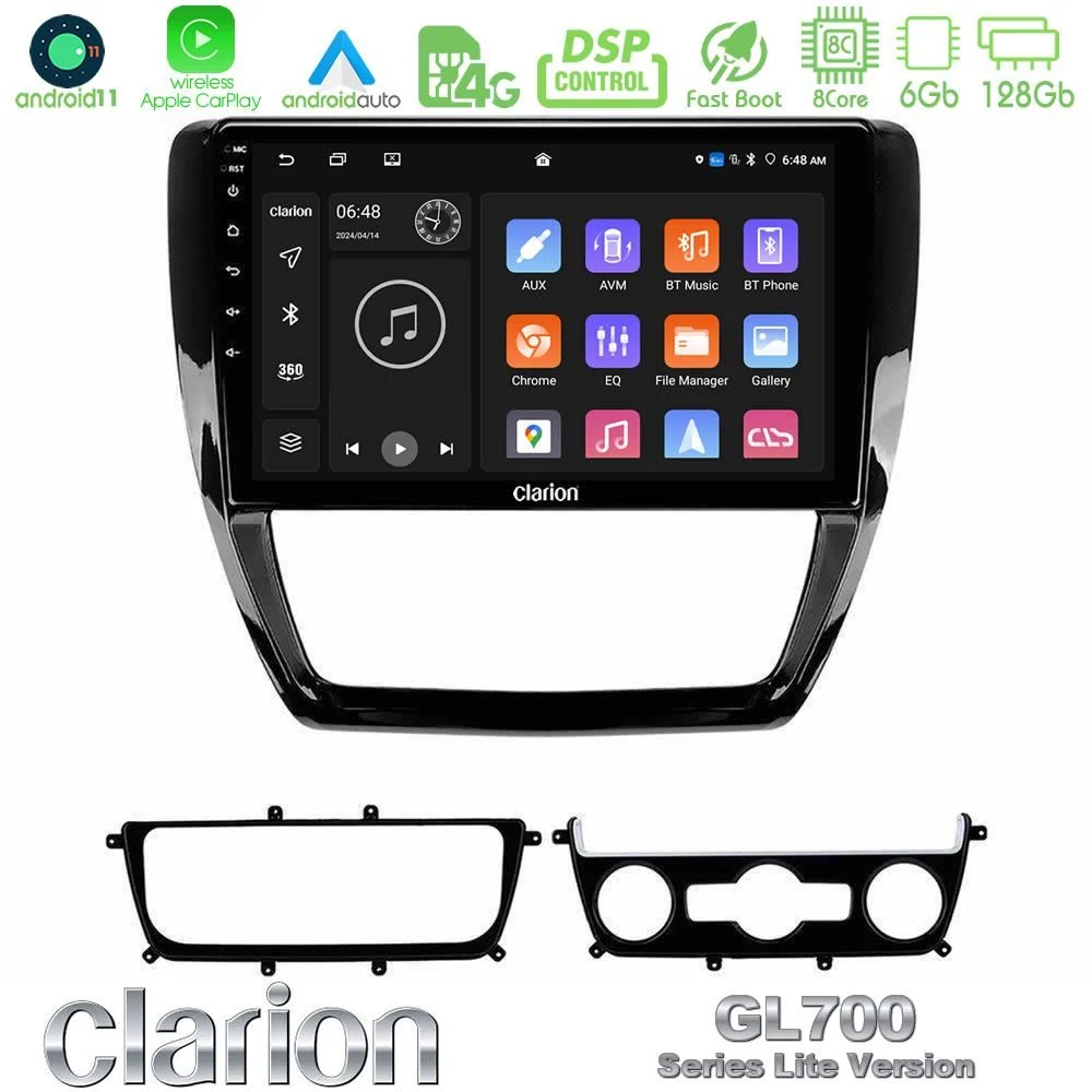 Clarion GL700 Lite Series 8Core Android11 6+128GB VW Jetta Navigation Multimedia Tablet 10" Με Carplay & Android Auto