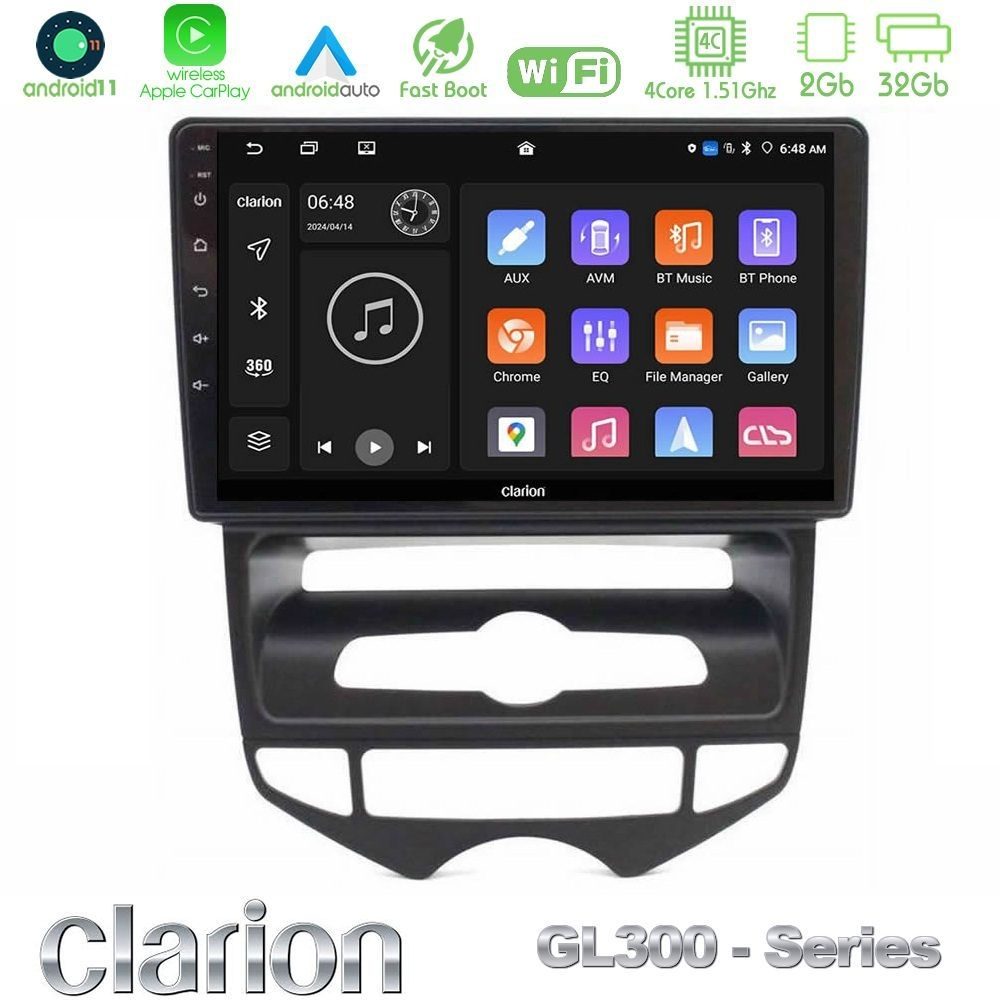 Clarion GL300 Series 4Core Android11 2+32GB Hyundai ix20 2010-2020 (AUTO A/C) Navigation Multimedia Tablet 10" Με Carplay & Android Auto Clarion GL300 Series 4Core Android11 2+32GB Hyundai ix20 2010-2020 (AUTO A/C) Navigation Multimedia Tablet 10" Με Carplay & Android Auto