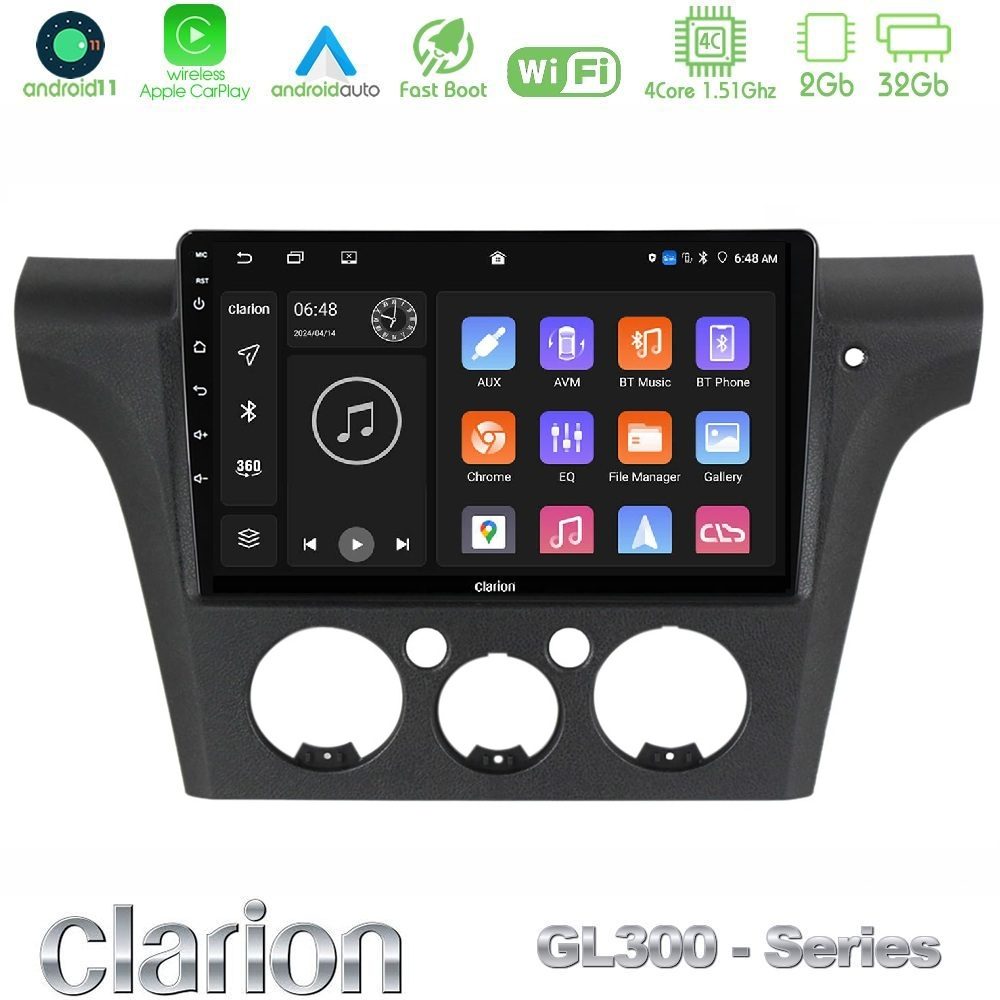 Clarion GL300 Series 4Core Android11 2+32GB Mitsubishi Outlander 2002 – 2007 Navigation Multimedia Tablet 10" Με Carplay & Android Auto