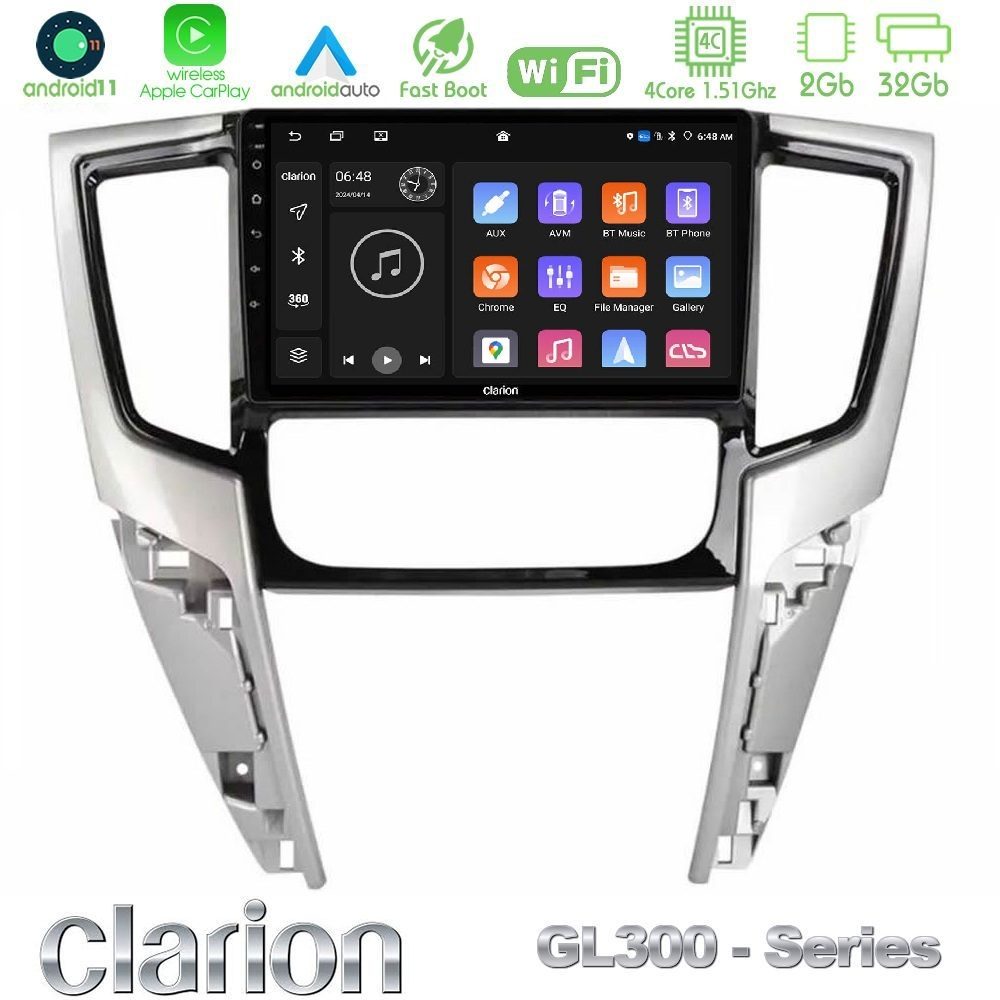 Clarion GL300 Series 4Core Android11 2+32GB Mitsubishi L200 2019-2023 Navigation Multimedia Tablet 9" Με Carplay & Android Auto