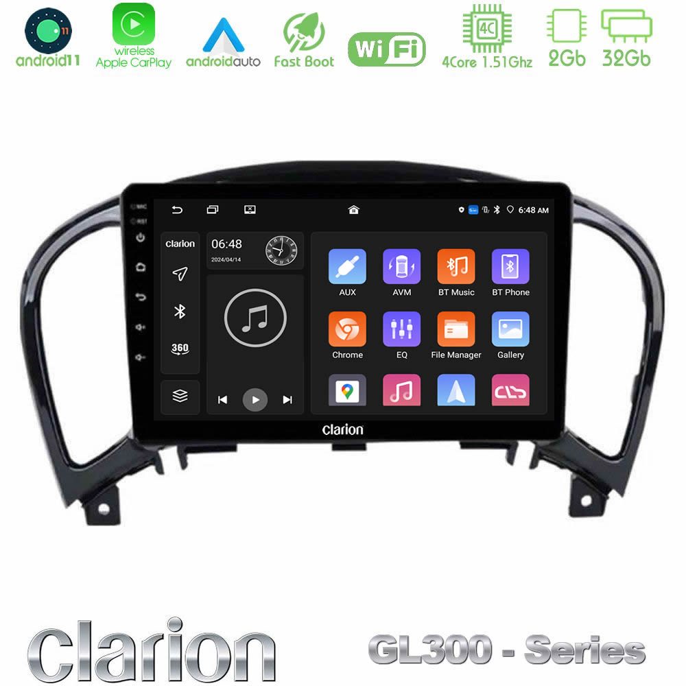 Clarion GL300 Series 4Core Android11 2+32GB Nissan Juke Navigation Multimedia Tablet 9" Με Carplay & Android Auto