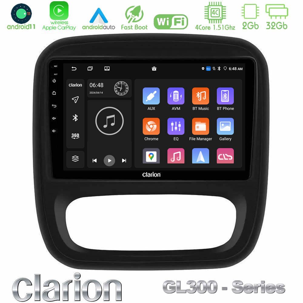 Clarion GL300 Series 4Core Android11 2+32GB Renault/Nissan/Opel/Fiat Navigation Multimedia Tablet 9" Με Carplay & Android Auto