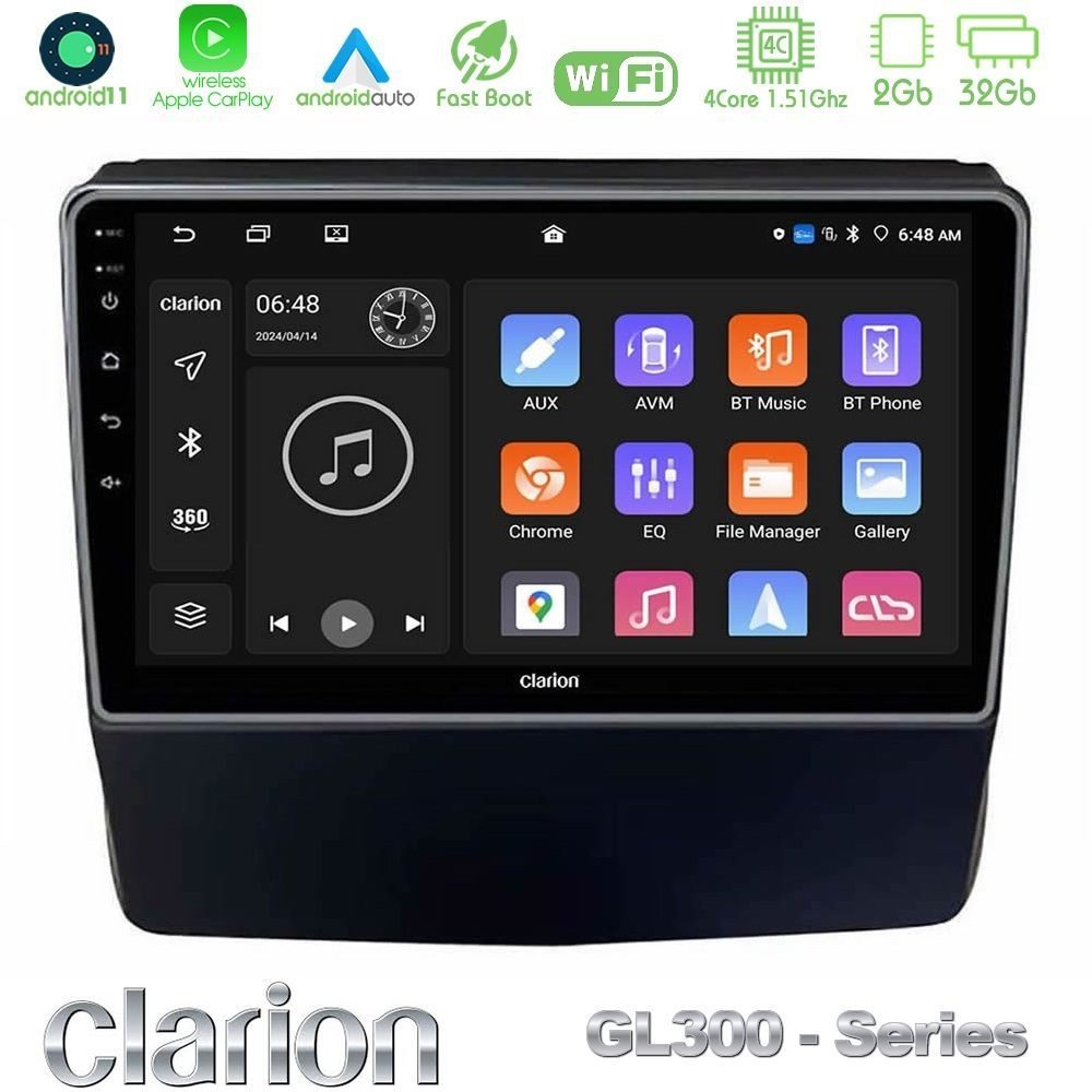 Clarion GL300 Series 4Core Android11 2+32GB Subaru Forester/Impreza 2018-2021 Navigation Multimedia Tablet 9" Με Carplay & Android Auto