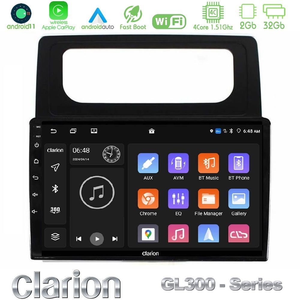 Clarion GL300 Series 4Core Android11 2+32GB VW Caddy 2004-2014 Navigation Multimedia Tablet 10" Με Carplay & Android Auto