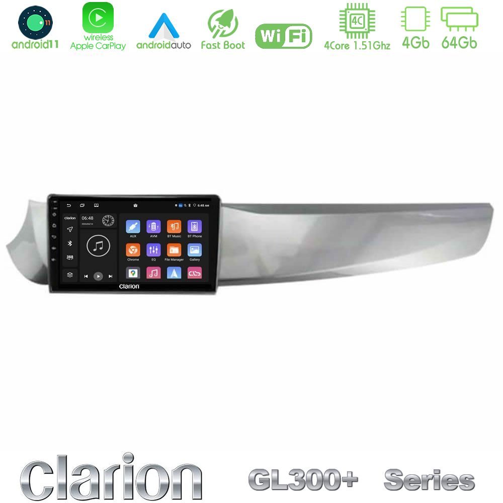Clarion GL300+ Series 4Core Android11 4+64GB Alfa Romeo Giulietta 2010-2014 Navigation Multimedia Tablet 9"