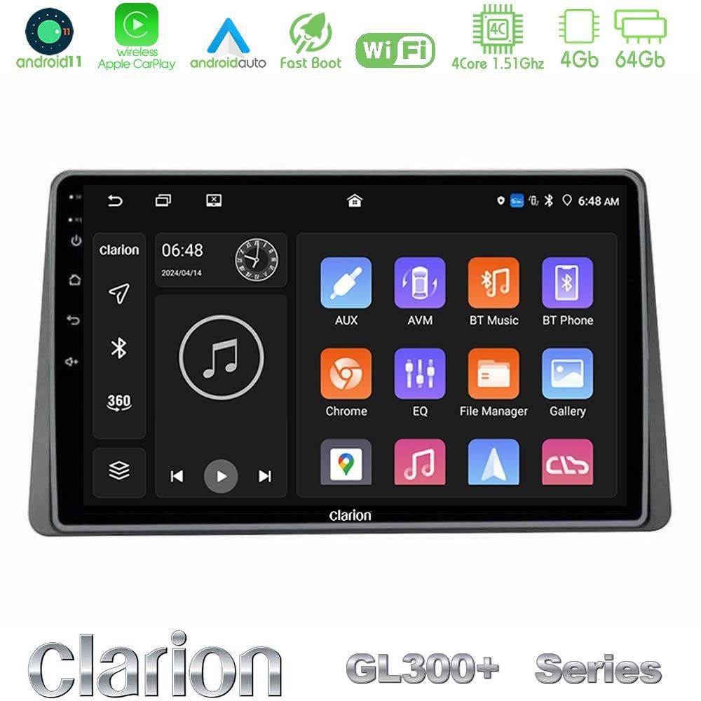 Clarion GL300+ Series 4Core Android11 4+64GB Renault Arkana 2019-> Navigation Multimedia Tablet 10" Clarion GL300+ Series 4Core Android11 4+64GB Renault Arkana 2019-> Navigation Multimedia Tablet 10"