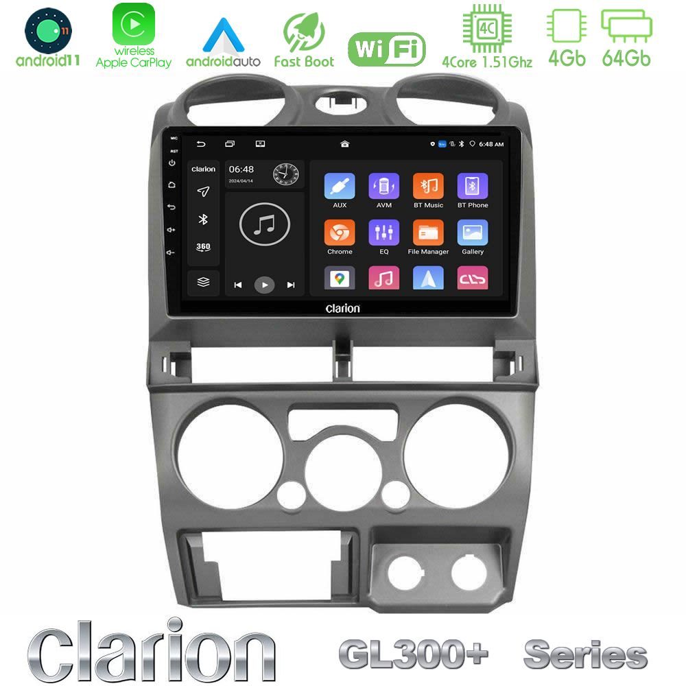 Clarion GL300+ Series 4Core Android11 4+64GB Isuzu D-Max 2007-2011 Navigation Multimedia Tablet 9"