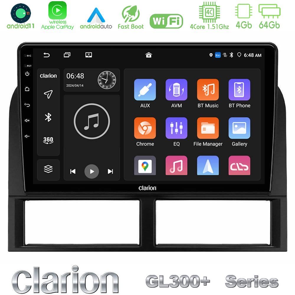 Clarion GL300+ Series 4Core Android11 4+64GB Jeep Grand Cherokee 1999-2004 Navigation Multimedia Tablet 9"