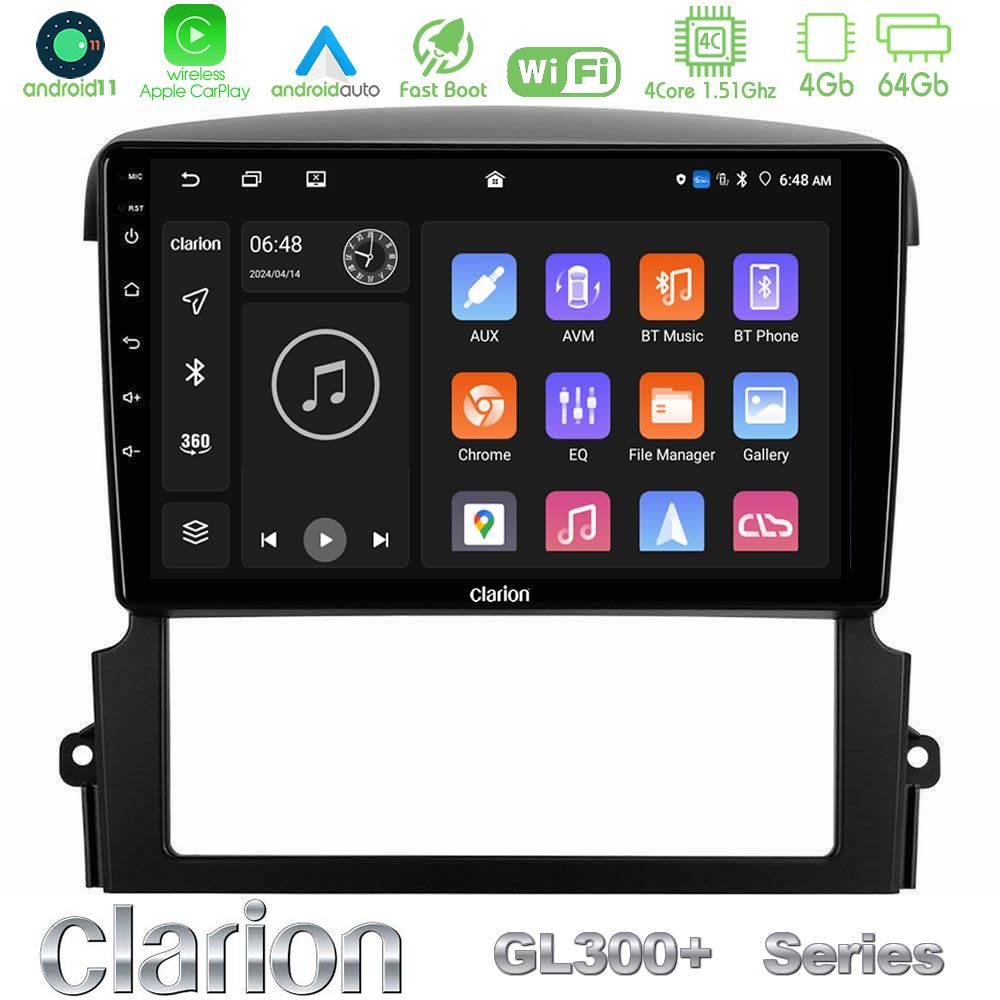 Clarion GL300+ Series 4Core Android11 4+64GB Kia Sorento Navigation Multimedia Tablet 9"