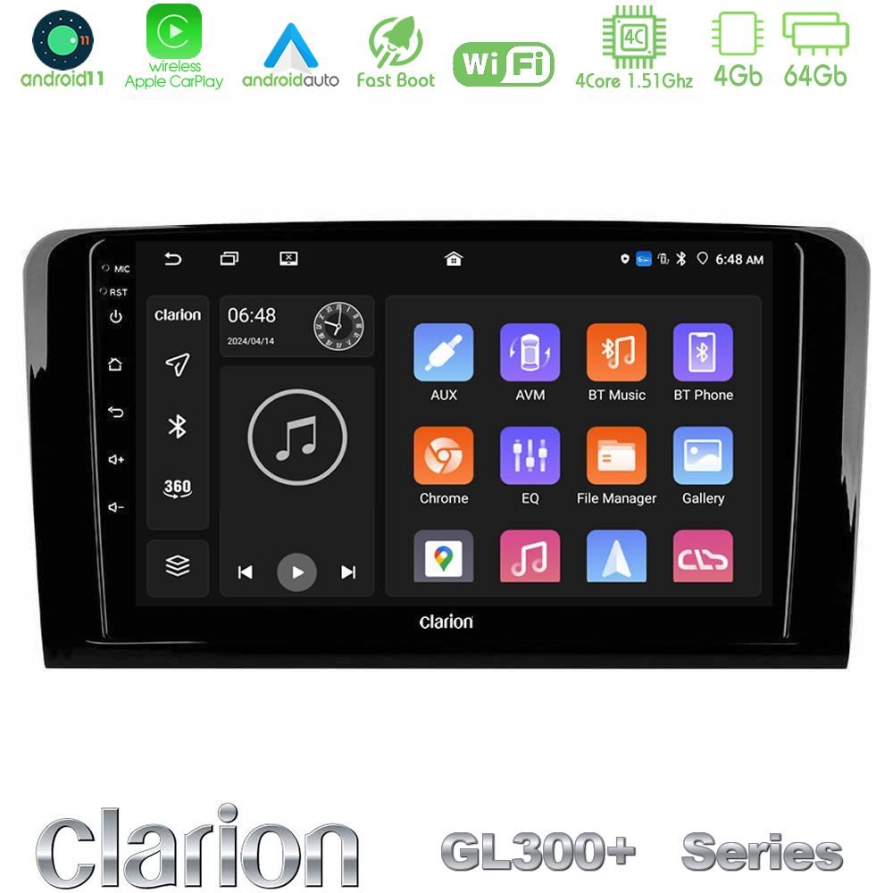 Clarion GL300+ Series 4Core Android11 4+64GB Mercedes ML/GL Class Navigation Multimedia Tablet 9"