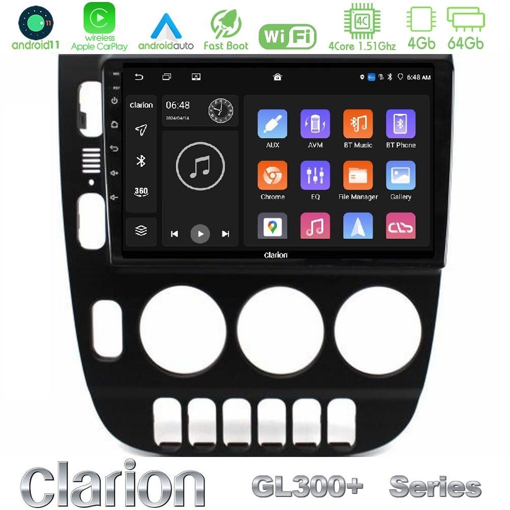 Clarion GL300+ Series 4Core Android11 4+64GB Mercedes ML Class (W163) 1998-2005 Navigation Multimedia Tablet 9"