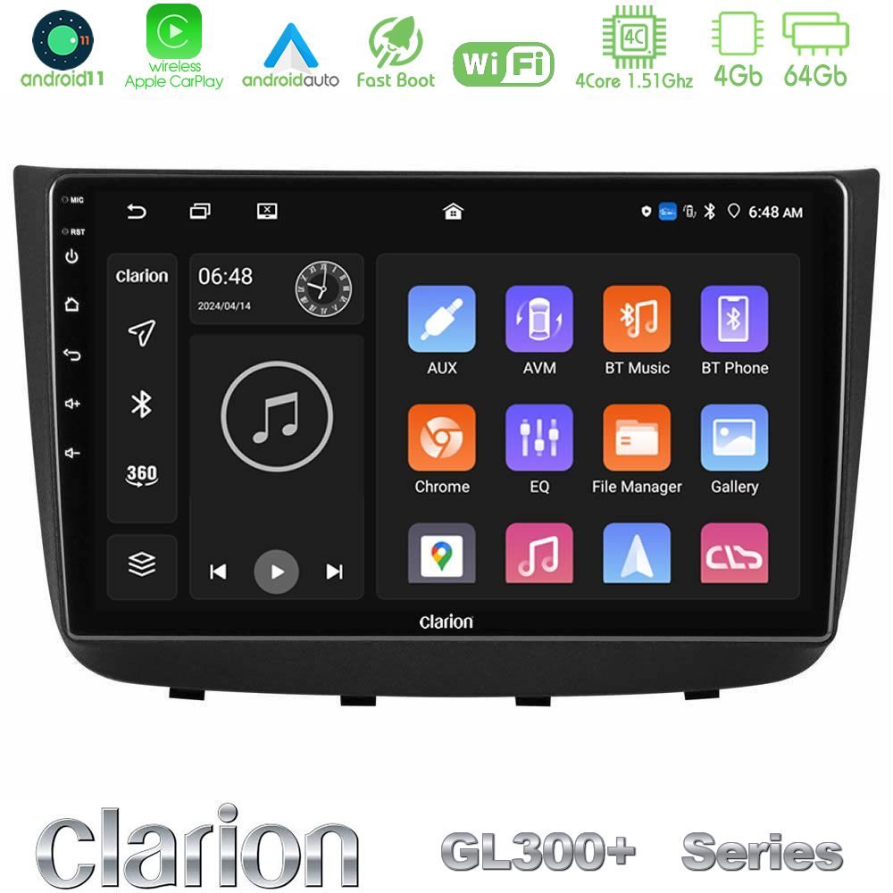 Clarion GL300+ Series 4Core Android11 4+64GB Mercedes Vito/Viano 2003-2006 Navigation Multimedia Tablet 10"