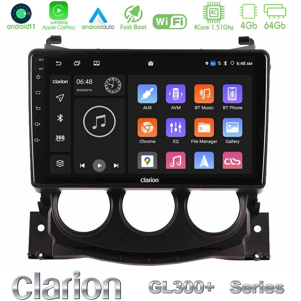 Clarion GL300+ Series 4Core Android11 4+64GB Nissan 370Z 2009-2013 Navigation Multimedia Tablet 9"