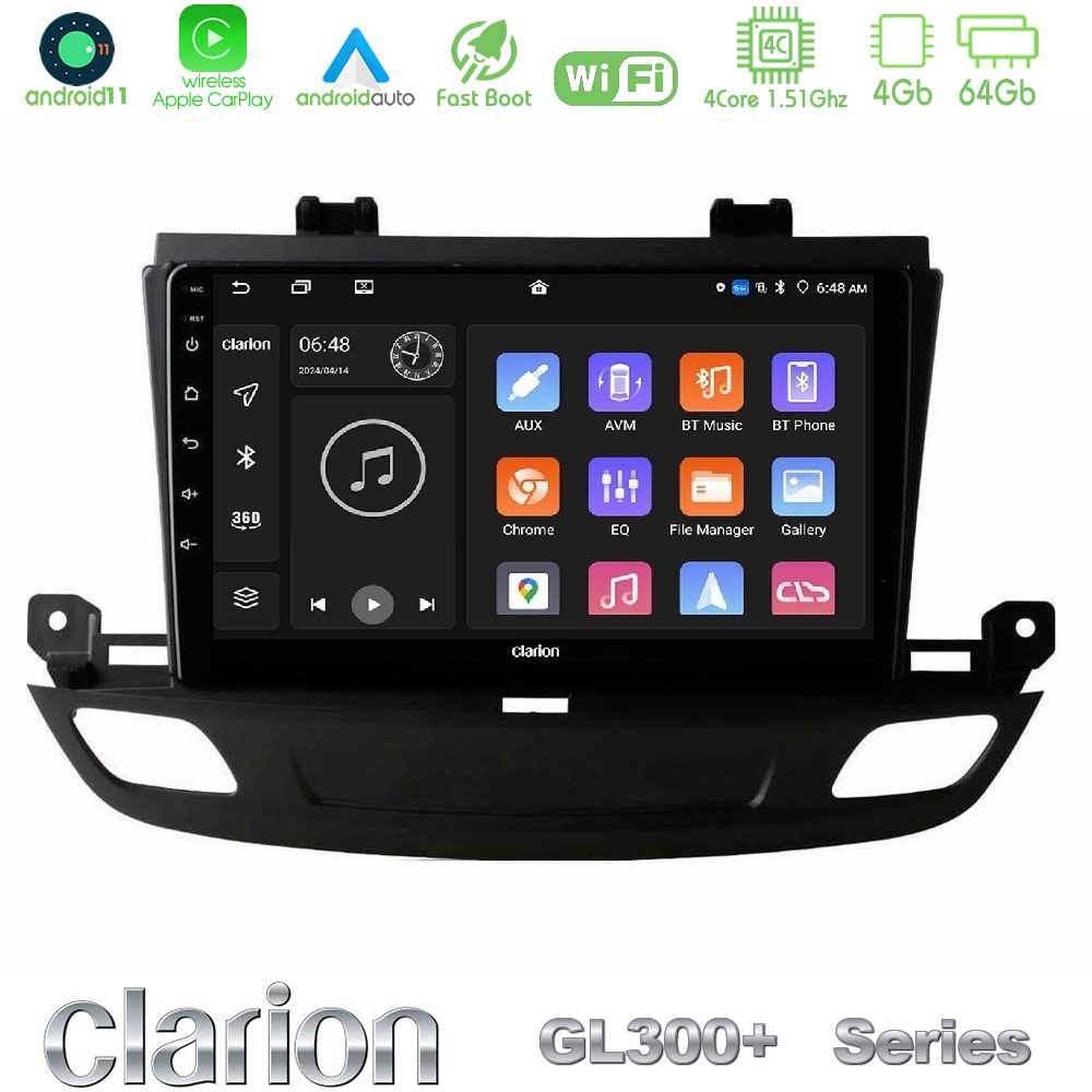 Clarion GL300+ Series 4Core Android11 4+64GB  Opel Insignia 2 2017-2020 Navigation Multimedia Tablet 9"