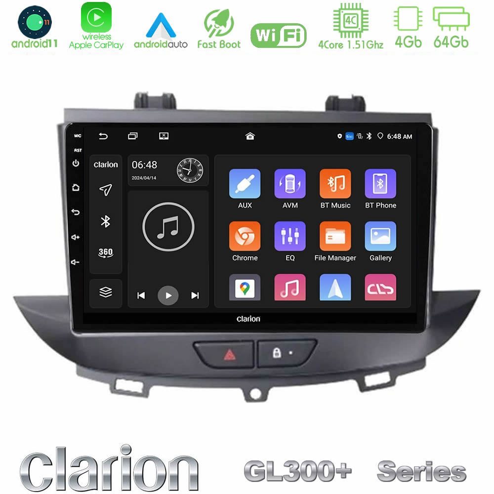 Clarion GL300+ Series 4Core Android11 4+64GB Opel Grandland/Crossland X Navigation Multimedia Tablet 9" Clarion GL300+ Series 4Core Android11 4+64GB Opel Grandland/Crossland X Navigation Multimedia Tablet 9"