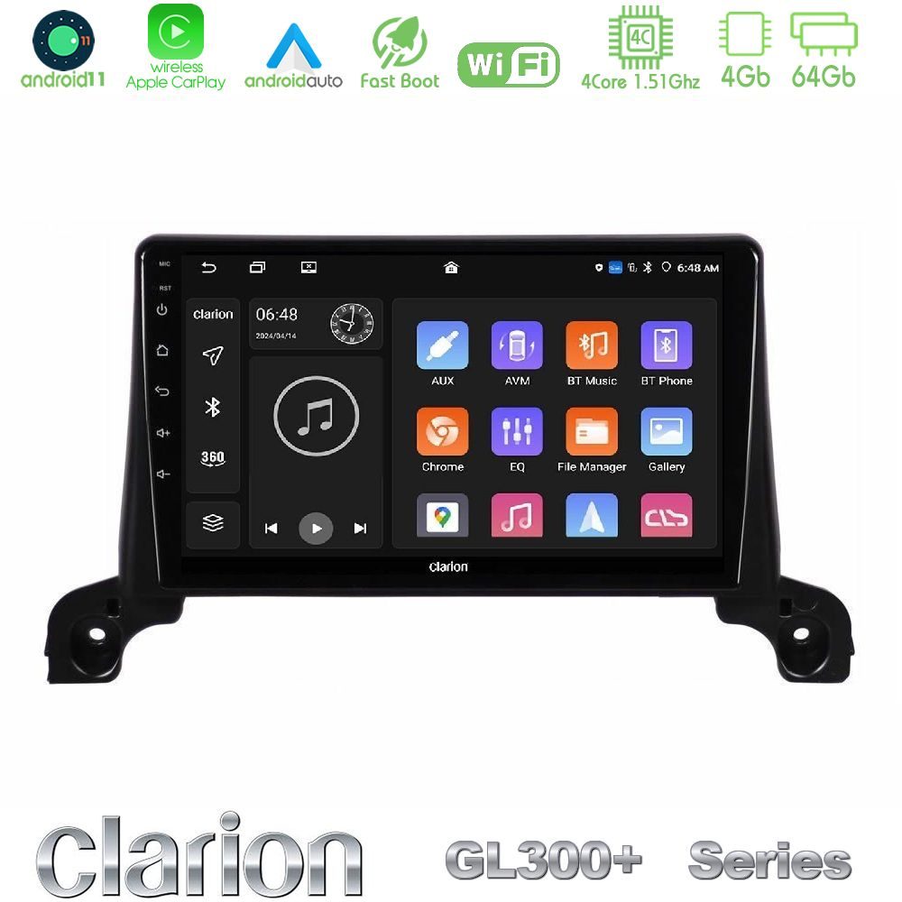 Clarion GL300+ Series 4Core Android11 4+64GB Peugeot 3008/5008 2017-2023 Navigation Multimedia Tablet 9" Clarion GL300+ Series 4Core Android11 4+64GB Peugeot 3008/5008 2017-2023 Navigation Multimedia Tablet 9"
