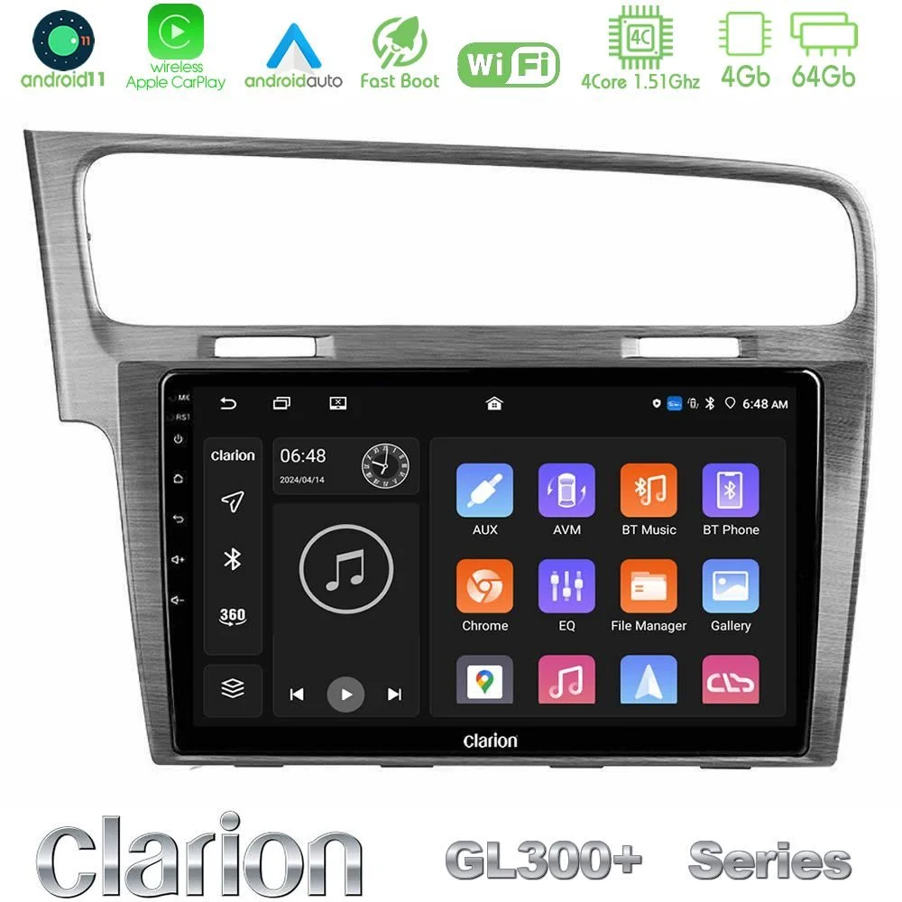 Clarion GL300+ Series 4Core Android11 4+64GB  VW GOLF 7 Navigation Multimedia Tablet 10"
