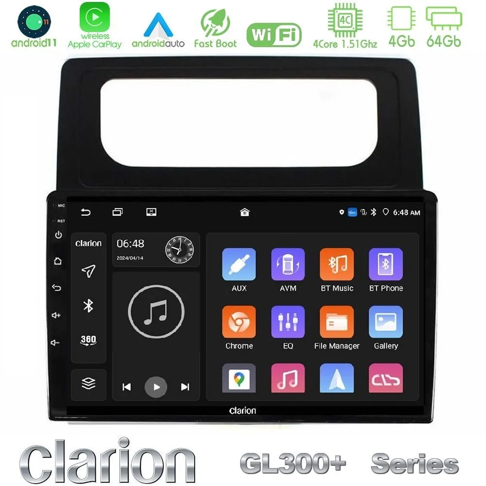 Clarion GL300+ Series 4Core Android11 4+64GB VW Caddy 2004-2014 Navigation Multimedia Tablet 10"