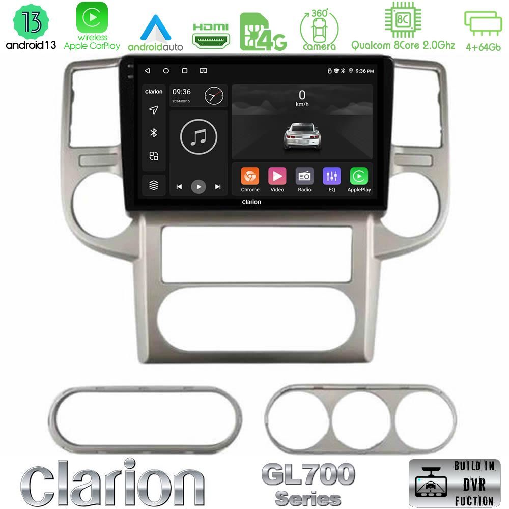 Clarion GL700 Series 8Core Android13 4+64GB Nissan X-Trail 2003-2007 Navigation Multimedia Tablet 10" Με Carplay & Android Auto