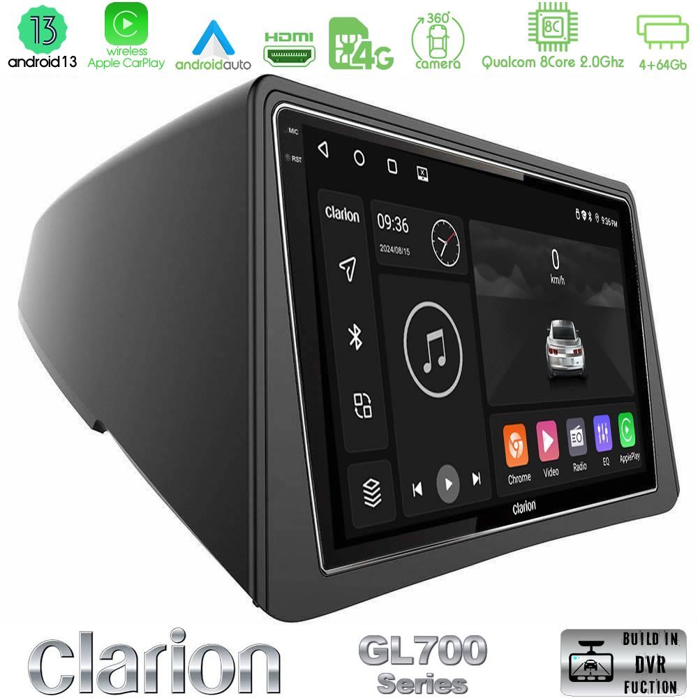 Clarion GL700 Series 8Core Android13 4+64GB Opel Mokka Navigation Multimedia Tablet 9" Με Carplay & Android Auto