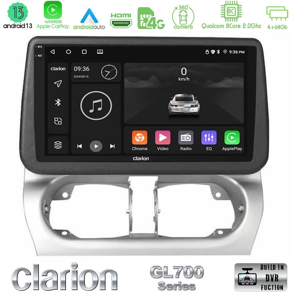 Clarion GL700 Series Opel Corsa C/Combo C 8Core Android13 4+64GB Navigation Multimedia Tablet 9" Με Carplay & Android Auto