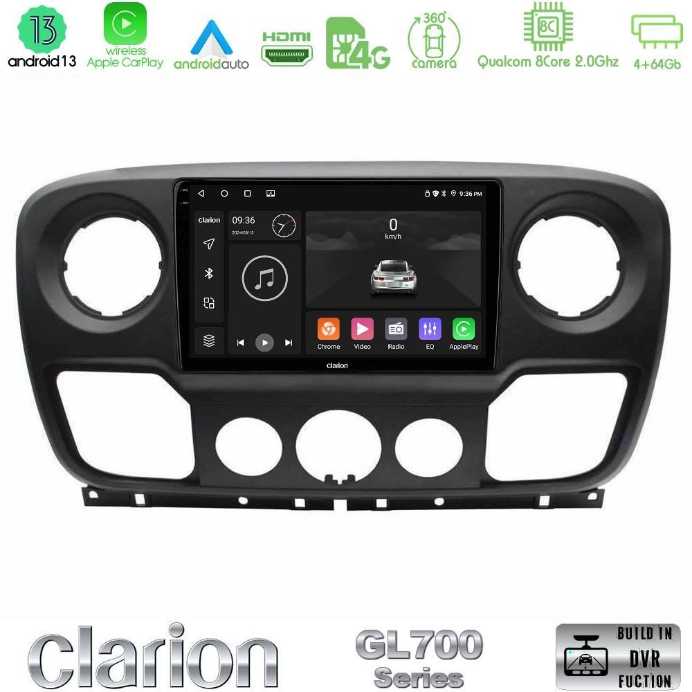 Clarion GL700 Series 8Core Android13 4+64GB Renault/Nissan/Opel Navigation Multimedia Tablet 10" Με Carplay & Android Auto
