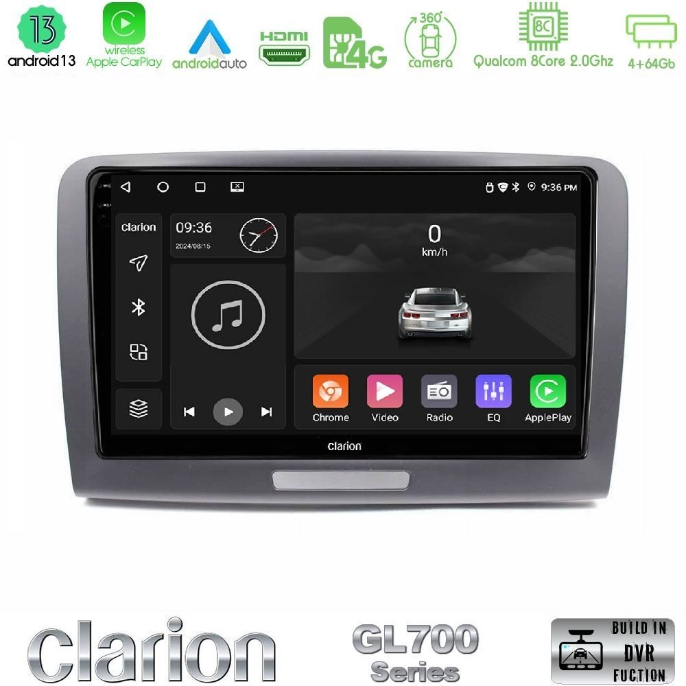 Clarion GL700 Series 8Core Android13 4+64GB Skoda Superb 2008-2015 Navigation Multimedia Tablet 9" Με Carplay & Android Auto