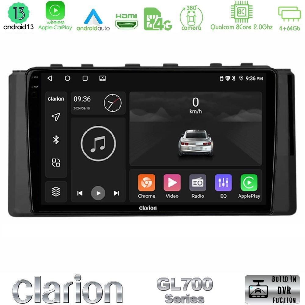 Clarion GL700 Series 8Core Android13 4+64GB Subaru BRZ / Toyota GR86 2022-> Navigation Multimedia Tablet 9" Με Carplay & Android Auto