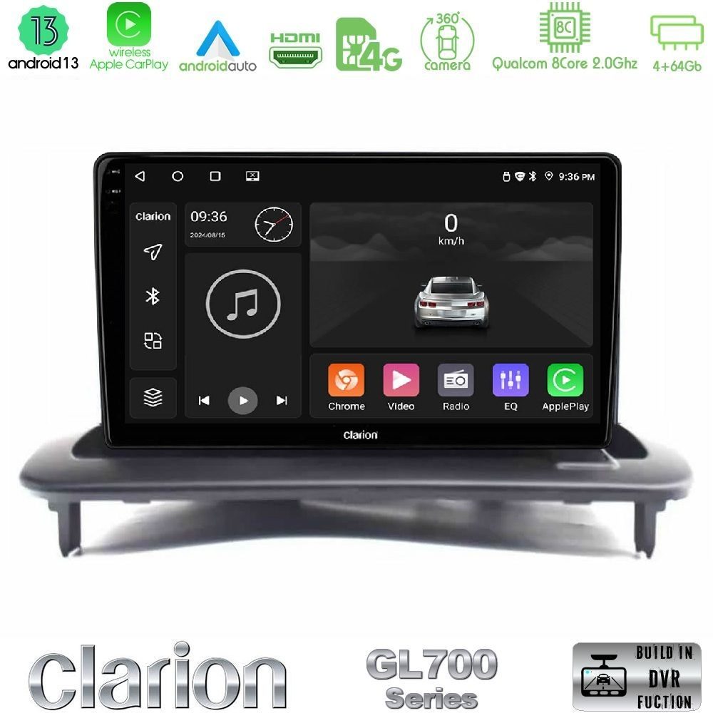 Clarion GL700 Series 8Core Android13 4+64GB Volvo S40/C30/C70 Navigation Multimedia Tablet 9" Με Carplay & Android Auto
