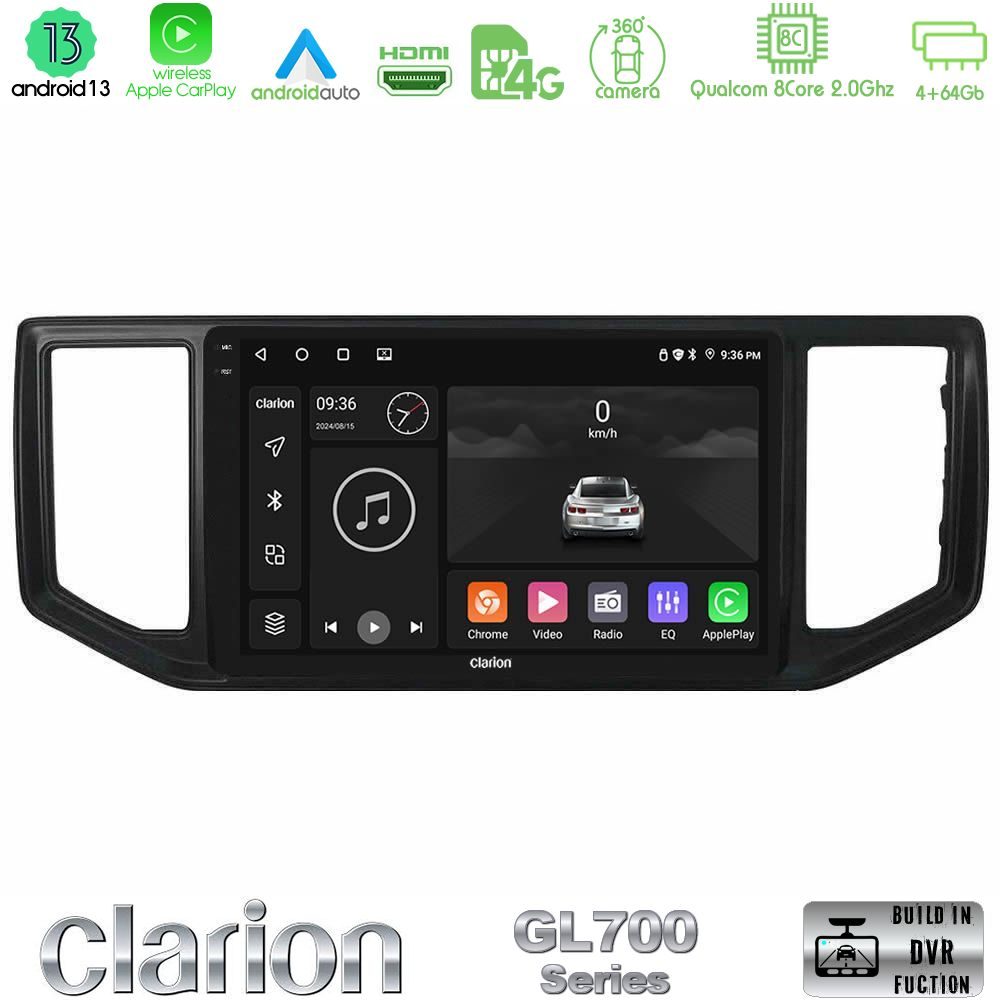 Clarion GL700 Series 8Core Android13 4+64GB VW Amarok 2017-2022 Navigation Multimedia Tablet 9" Με Carplay & Android Auto