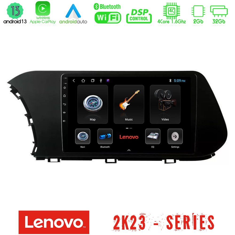 Lenovo Car Pad Hyundai i20 2021-2024 4Core Android 13 2+32GB Navigation Multimedia Tablet 10"