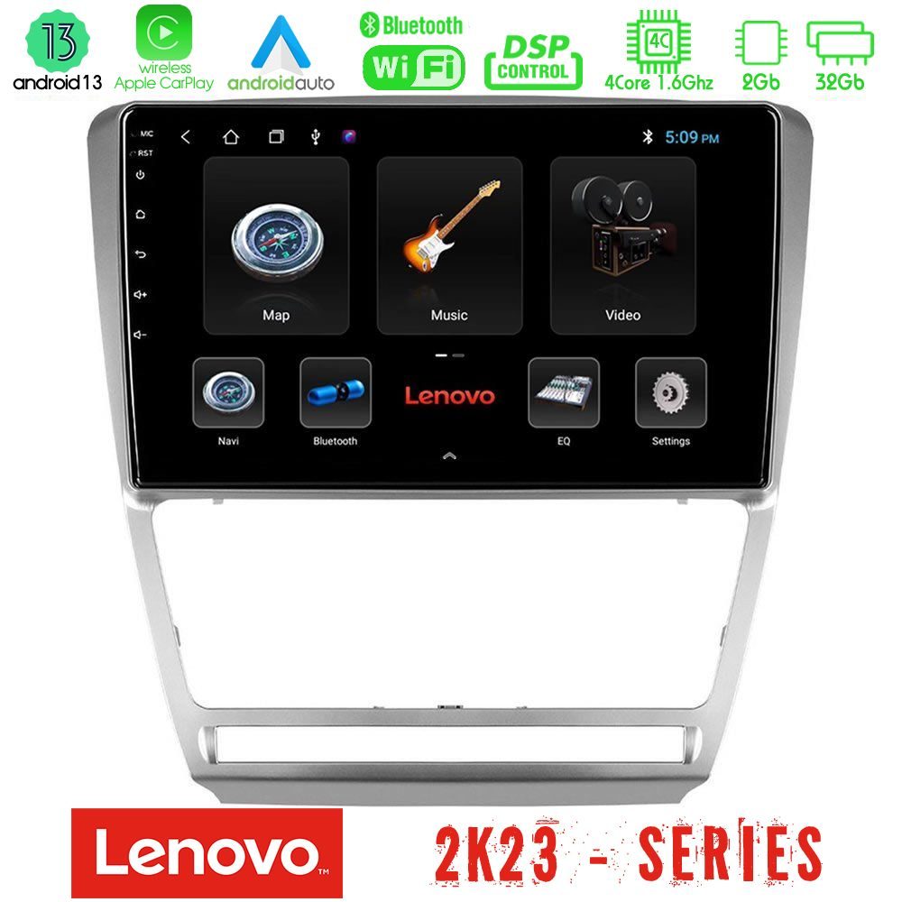 Lenovo Car Pad Skoda Octavia 5 4Core Android 13 2+32GB Navigation Multimedia Tablet 10"