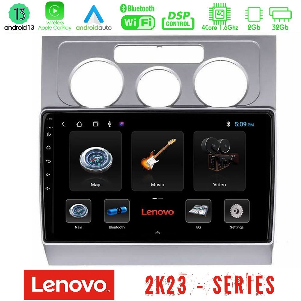 Lenovo Car Pad VW Touran 2003-2011 4core Android 13 2+32GB Navigation Multimedia Tablet 10"