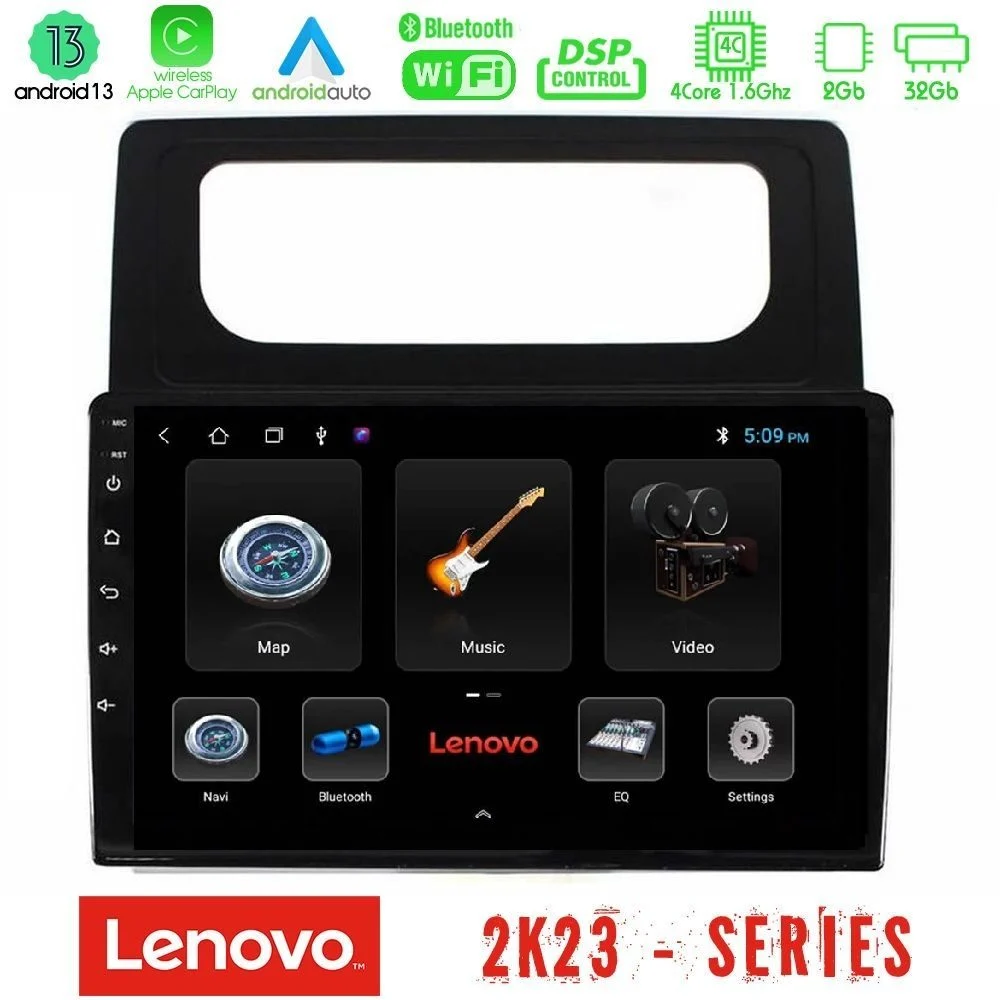 Lenovo Car Pad VW Caddy 2004-2014 4Core Android 13 2+32GB Navigation Multimedia Tablet 10"