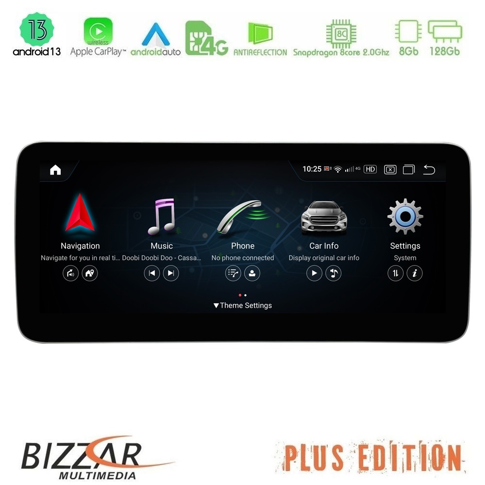 Bizzar Plus Edition Mercedes Android 13 (8+128GB) 8core Mercedes G Class 2007-2012 (W463) Navigation Multimedia station 10.25"