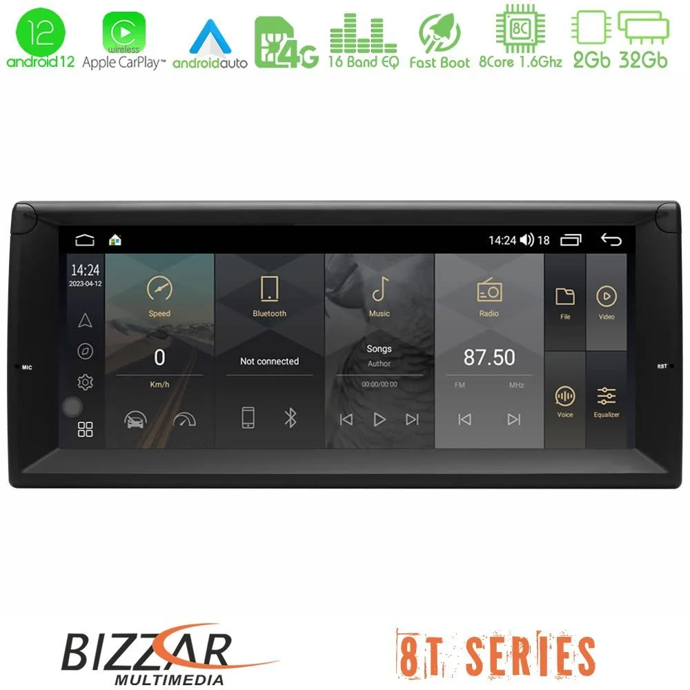 Bizzar OEM BMW 5er E39 10.25" Special Design 8core Android12 2+32GB Navigation Multimedia Deckless με Carplay/AndroidAuto